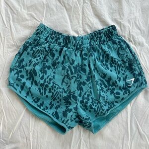 Gymshark Teal and Black Athletic Shorts